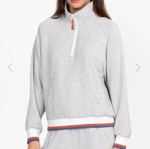 Calme By Johnny Was Tipped Quarter Zip Pullover NWT Size L